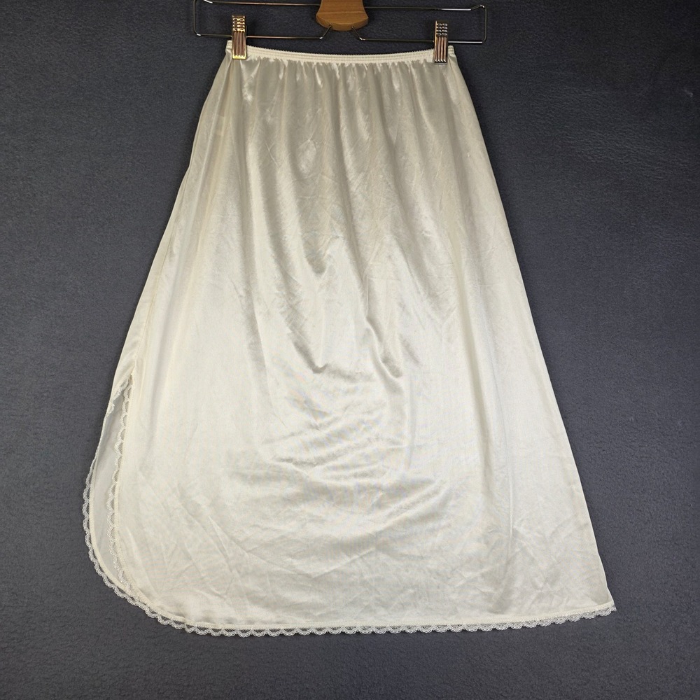 Wondermaid Half Slip Women Small Cream Lace Trim Vintage Antron III Nylon